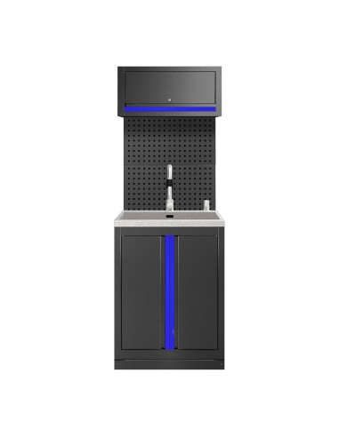 CONJUNTO DE MUEBLES MODULARES (6PCS) - EXTENSIÓN DE ARMARIO CON FREGADERO (REF.18103) - AZUL