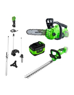 MOTOSIERRAA BATERIA 60029 + CORTASETOS 60031 + DESBROZADORA 60040 + BATERÍA 60015