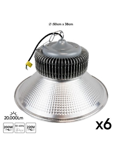 CONJUNTO DE 6 CAMPANAS LED INDUSTRIALES - 20000LM (REF.54039)