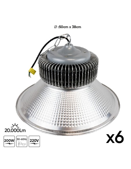 CONJUNTO DE 6 CAMPANAS LED INDUSTRIALES - 20000LM (REF.54039)
