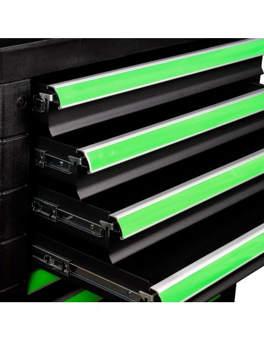 CARRO DE HERRAMIENTAS 9 CAJONES IGUALES VERDE - VACÍO