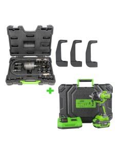 EXTRACTOR DE INYECTORES NEUMÁTICO + JUEGO DE 3 ADAPTADORES + PISTOLA DE IMPACTO 1/2" 1000NM