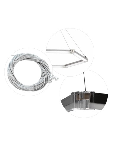 SET DE LUCES LED HEXAGONALES PARA TECHO CON KIT DE CABLE METÁLICO PARA COLGAR