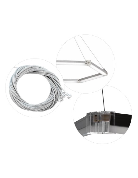 SET DE LUCES LED HEXAGONALES PARA TECHO CON KIT DE CABLE METÁLICO PARA COLGAR