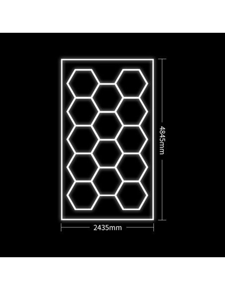 SET DE LUCES LED HEXAGONALES PARA TECHO CON KIT DE SOPORTE METÁLICO