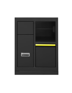MUEBLE CON 3 CAJONES CON PORTABOBINA DE PAPEL - AMARILLO
