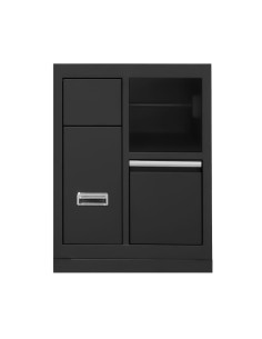 MUEBLE CON 3 CAJONES CON PORTABOBINA DE PAPEL - PLATA