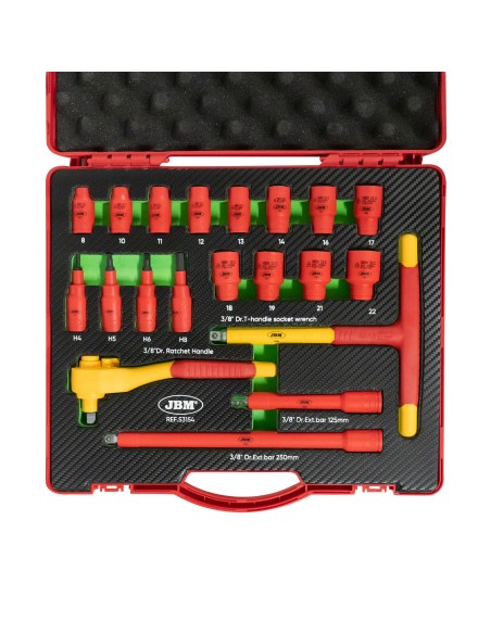 MALETÍN DE HERRAMIENTAS AISLADAS 20 PCS DE 3/8"