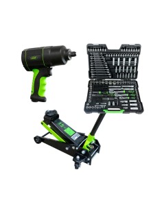 53608 PISTOLA DE IMPACTO 1/2" 1200NM + 50818 GATO HIDRÁULICO 3,5T + 54034 ESTUCHE 216 PIEZAS