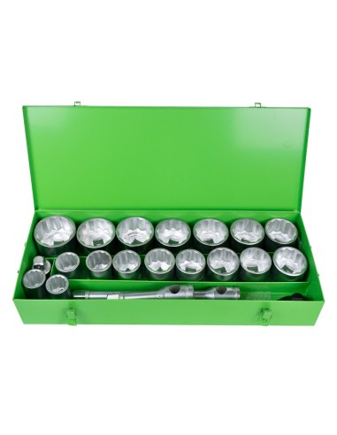 ESTUCHE METÁLICO DE 21 VASOS DE 12 CANTOS DE 1" CINCADO