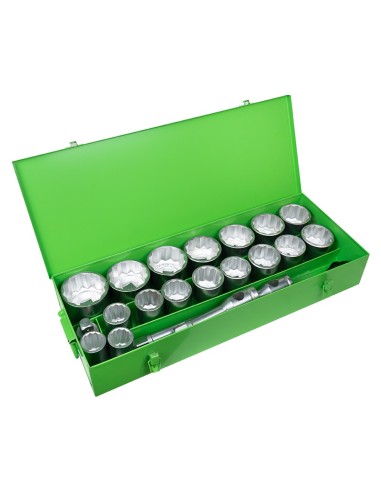 ESTUCHE METÁLICO DE 21 VASOS DE 12 CANTOS DE 1" CINCADO