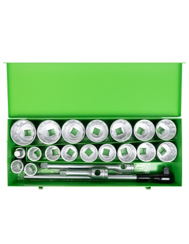 ESTUCHE METÁLICO DE 21 VASOS DE 12 CANTOS DE 1" CINCADO