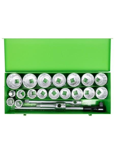 ESTUCHE METÁLICO DE 21 VASOS DE 12 CANTOS DE 1" CINCADO