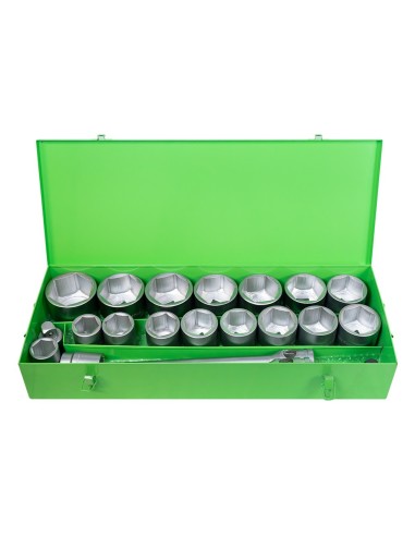 ESTUCHE METÁLICO DE 21 VASOS HEXAGONALES DE 1" CINCADO