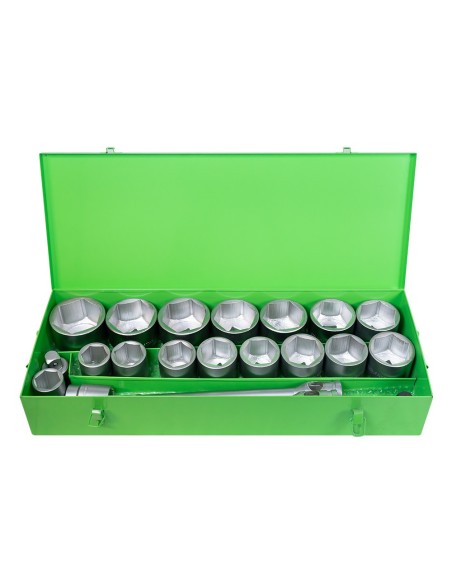 ESTUCHE METÁLICO DE 21 VASOS HEXAGONALES DE 1" CINCADO