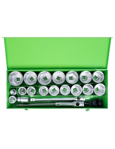 ESTUCHE METÁLICO DE 21 VASOS HEXAGONALES DE 1" CINCADO