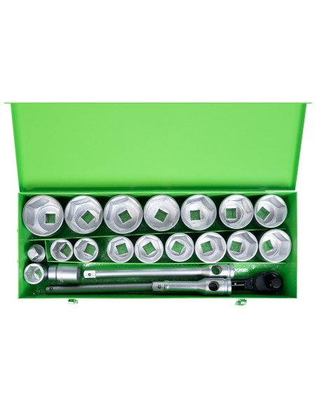 ESTUCHE METÁLICO DE 21 VASOS HEXAGONALES DE 1" CINCADO