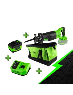 PROMO ELÉCTRICA CON SIERRA DE SABLE + BATERÍA 6.0AH + CARGADOR 20V + MOCHILA