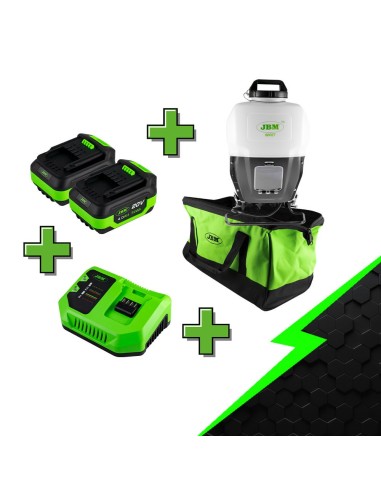 PROMO ELÉCTRICA CON PULVERIZADOR 60027 + BATERÍA 4.0 AH X2 + CARGADOR 20V + MOCHILA