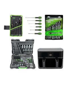 51318 SET DE 12 LLAVES + 54045 MALETÍN DE HERRAMIENTAS 216 PCS + 53483 SET DE 3 ALICATES + 54070