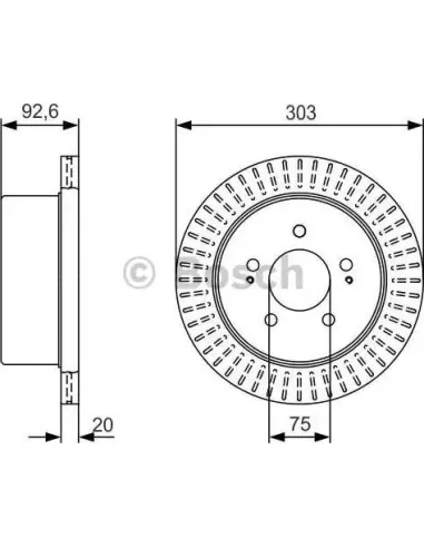 Disco de freno Bosch 0986479V26