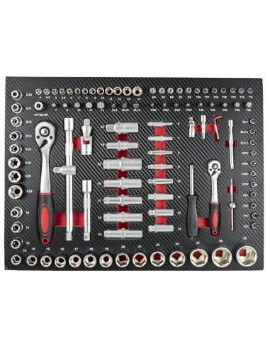 SET DE 4 MÓDULOS EVA CARBONO PARA CARRO DE HERRAMIENTAS - ROJO