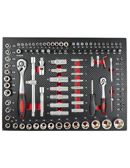 SET DE 4 MÓDULOS EVA CARBONO PARA CARRO DE HERRAMIENTAS - ROJO