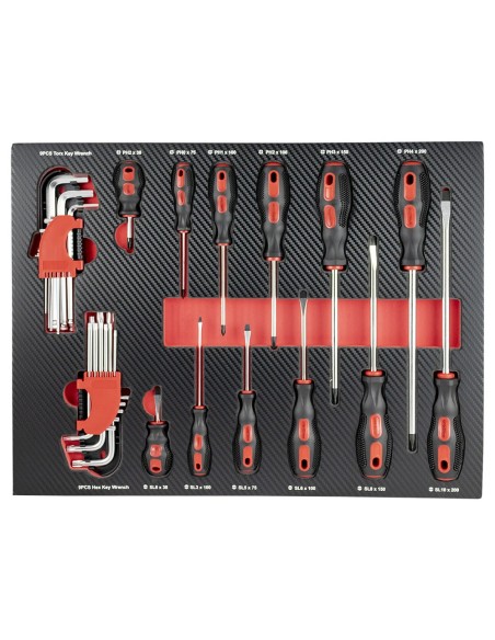 SET DE 4 MÓDULOS EVA CARBONO PARA CARRO DE HERRAMIENTAS - ROJO