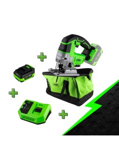 PROMO ELÉCTRICA CON SIERRA 60010 + BATERÍA 4.0AH + CARGADOR 20V + MOCHILA