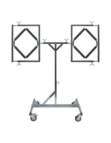 SOPORTE DOBLE AJUSTABLE PARA PINTAR LLANTAS