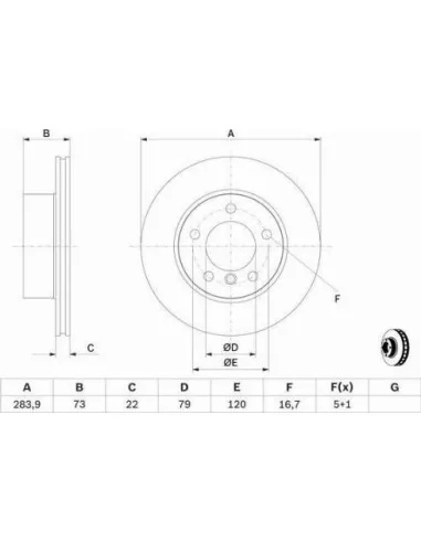 Disco de freno Bosch 0986479W60