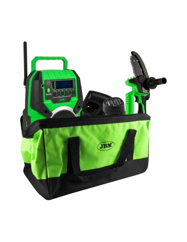 60056 MINI SIERRA DE 12V + 60055 RADIO +60025 CARGADOR 12V+ 60026 BATERÍA LI-ION 2.0AH + 53782 BOLSA