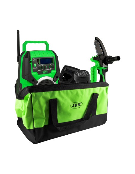 60056 MINI SIERRA DE 12V + 60055 RADIO +60025 CARGADOR 12V+ 60026 BATERÍA LI-ION 2.0AH + 53782 BOLSA
