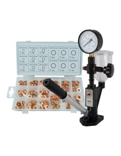 54391 COMPROBADOR DE INYECTORES DIESEL + 53229 ESTUCHE DE ARANDELAS DE COBRE PARA INYECTOR 150 PCS