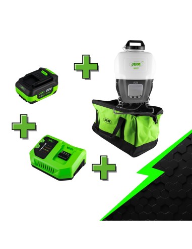 PROMO ELÉCTRICA CON PULVERIZADOR 60027 + BATERÍA 4.0AH + CARGADOR 20V + MOCHILA