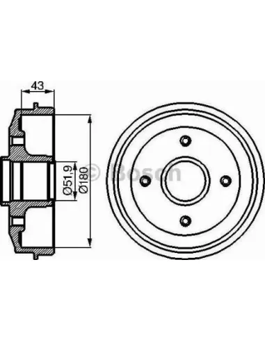 Tambor de freno Bosch 986477020