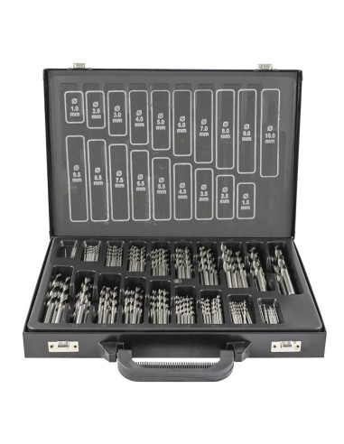 ESTUCHE DE BROCAS HELICOIDALES 1-10MM HSS 4341