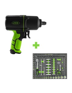 PROMO PISTOLA DE IMPACTO 1/2" 1650NM 53726 + MÓDULO 108 PIEZAS CON VASOS HEXAGONALES 14296