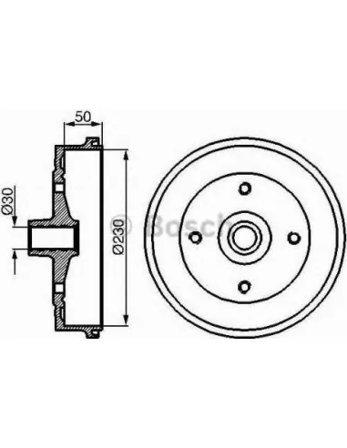 Tambor de freno Bosch 986477030