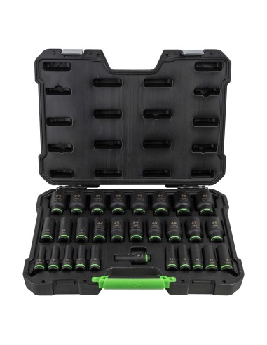 SET DE 29 VASOS DE IMPACTO LARGOS HEXAGONALES 1/2"