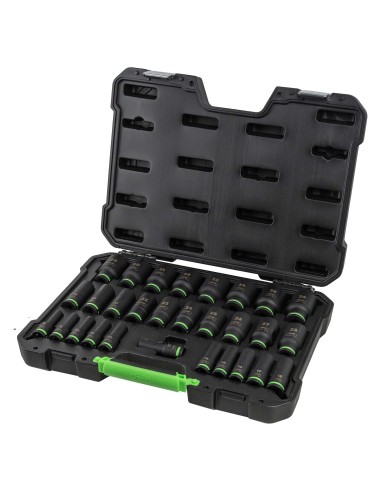 SET DE 29 VASOS DE IMPACTO LARGOS HEXAGONALES 1/2"