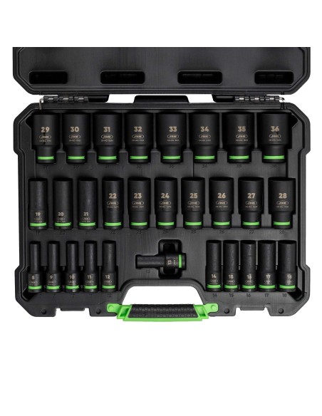 SET DE 29 VASOS DE IMPACTO LARGOS HEXAGONALES 1/2"