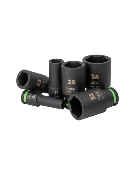 SET DE 29 VASOS DE IMPACTO LARGOS HEXAGONALES 1/2"