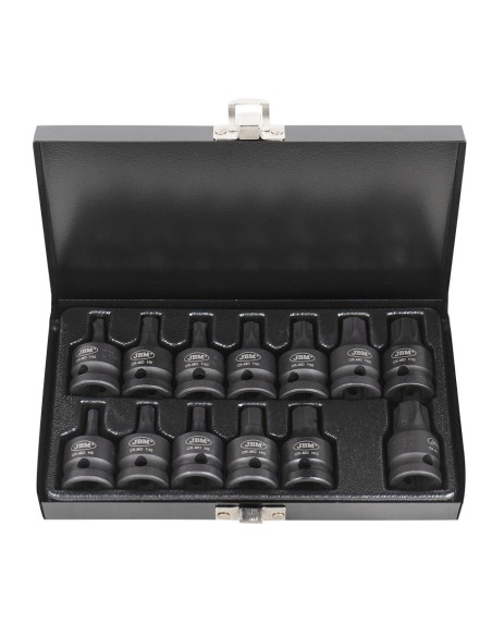 SET DE 13 PUNTAS DE IMPACTO HEXAGONALES Y TORX DE 1/2"