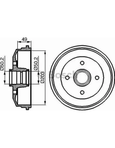 Tambor de freno Bosch 986477050