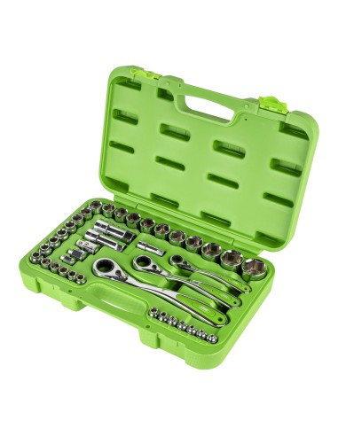 MALETÍN DE HERRAMIENTAS GO-THROUGH DE 39 PIEZAS DE 1/2", 1/4" Y 3/2" CROMADO