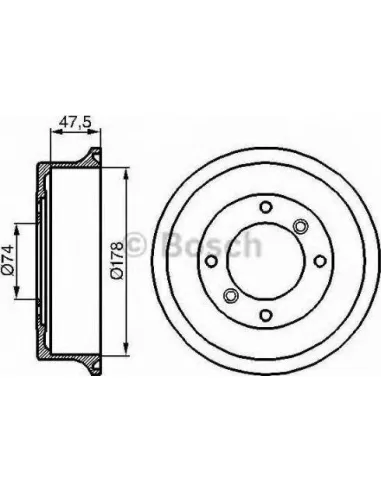 Tambor de freno Bosch 986477062