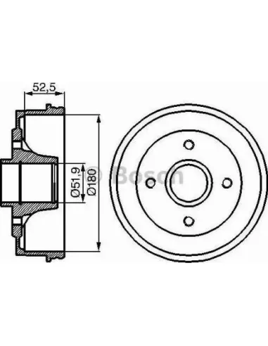 Tambor de freno Bosch 986477076