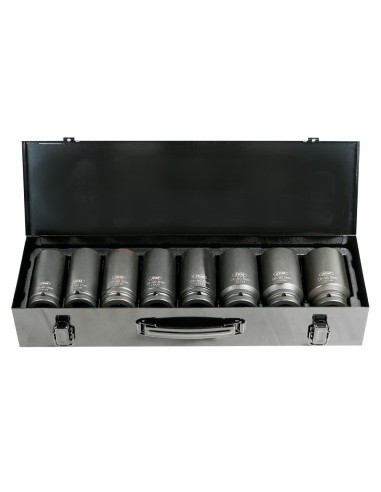 SET DE 8 VASOS DE IMPACTO LARGOS HEXAGONALES DE 3/4"