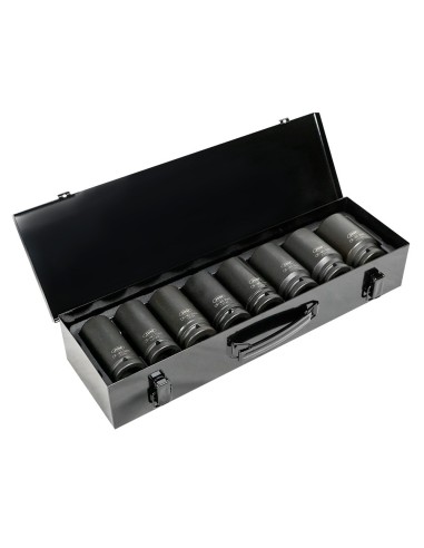 SET DE 8 VASOS DE IMPACTO LARGOS HEXAGONALES DE 3/4"